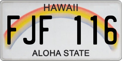 HI license plate FJF116
