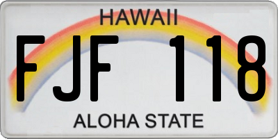 HI license plate FJF118