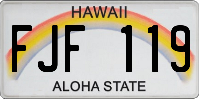 HI license plate FJF119