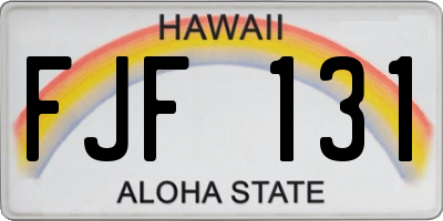 HI license plate FJF131