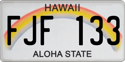 HI license plate FJF133