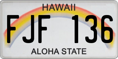 HI license plate FJF136
