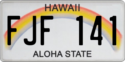 HI license plate FJF141