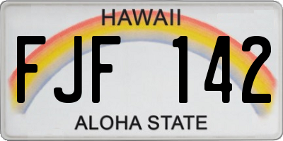 HI license plate FJF142
