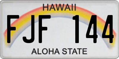 HI license plate FJF144