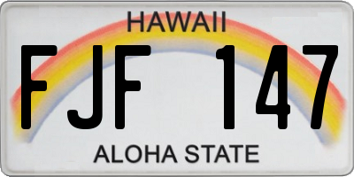 HI license plate FJF147