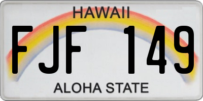 HI license plate FJF149