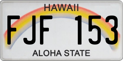 HI license plate FJF153