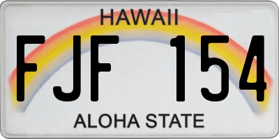 HI license plate FJF154