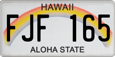 HI license plate FJF165