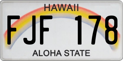HI license plate FJF178