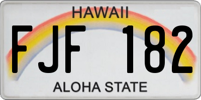 HI license plate FJF182
