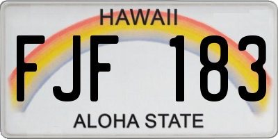 HI license plate FJF183