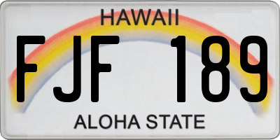 HI license plate FJF189