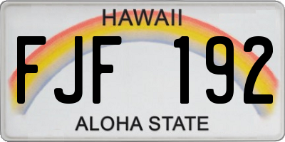 HI license plate FJF192