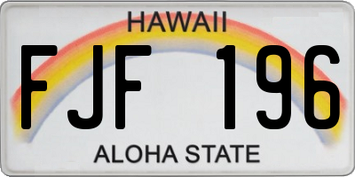 HI license plate FJF196