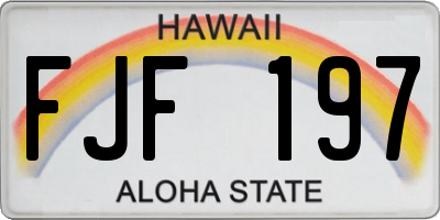HI license plate FJF197
