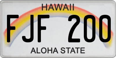 HI license plate FJF200