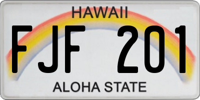 HI license plate FJF201