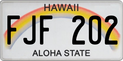HI license plate FJF202