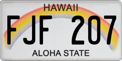 HI license plate FJF207