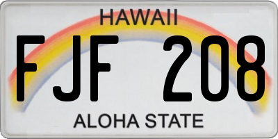 HI license plate FJF208