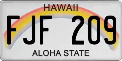 HI license plate FJF209