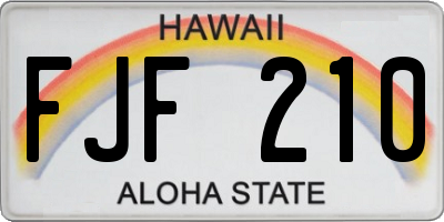 HI license plate FJF210