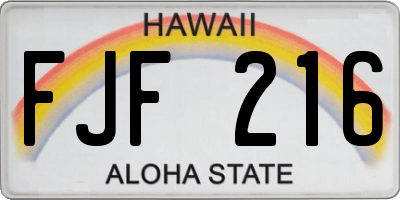 HI license plate FJF216