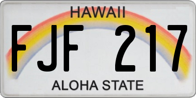 HI license plate FJF217