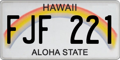 HI license plate FJF221