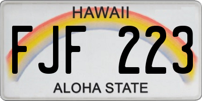 HI license plate FJF223