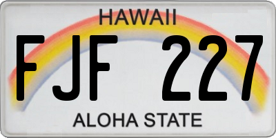 HI license plate FJF227