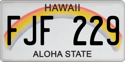 HI license plate FJF229