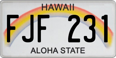 HI license plate FJF231