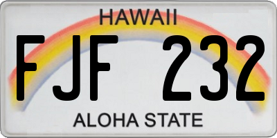 HI license plate FJF232
