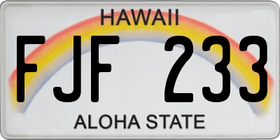 HI license plate FJF233