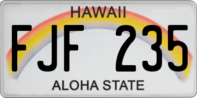 HI license plate FJF235