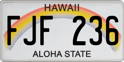 HI license plate FJF236
