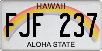 HI license plate FJF237