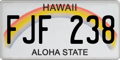 HI license plate FJF238