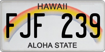 HI license plate FJF239