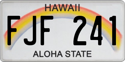 HI license plate FJF241