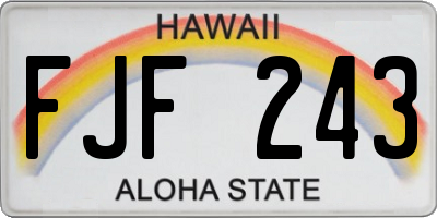 HI license plate FJF243