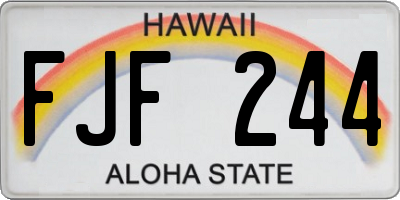 HI license plate FJF244