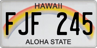 HI license plate FJF245