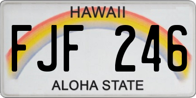 HI license plate FJF246