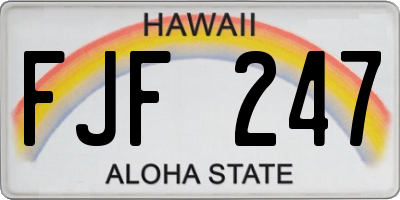 HI license plate FJF247