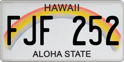 HI license plate FJF252