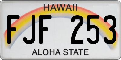 HI license plate FJF253